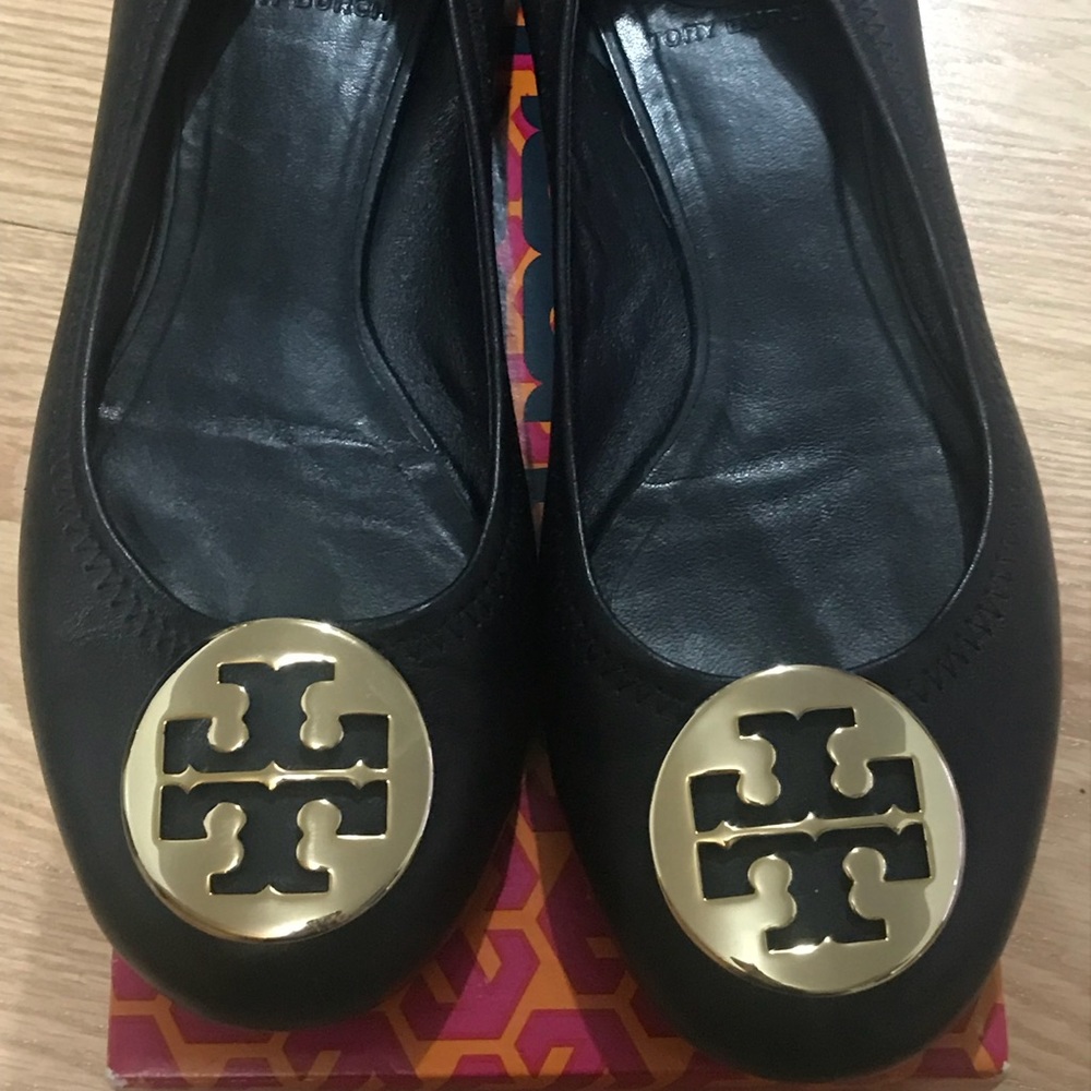 Tory Burch Classic Reva Ballet -Black/Gold